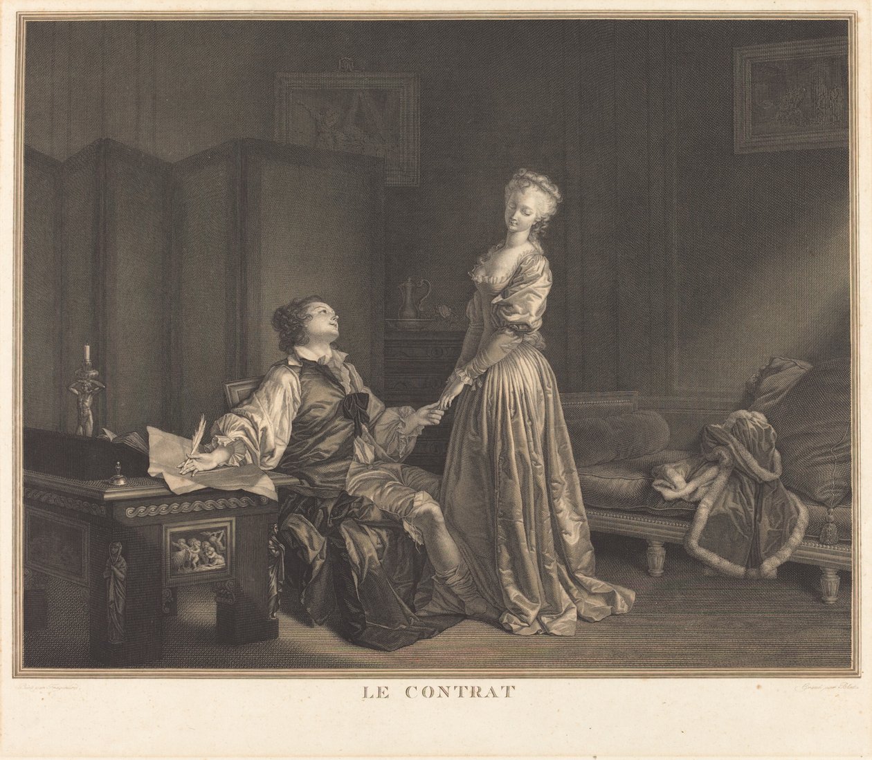 Der Vertrag von Maurice Blot after Jean Honoré Fragonard