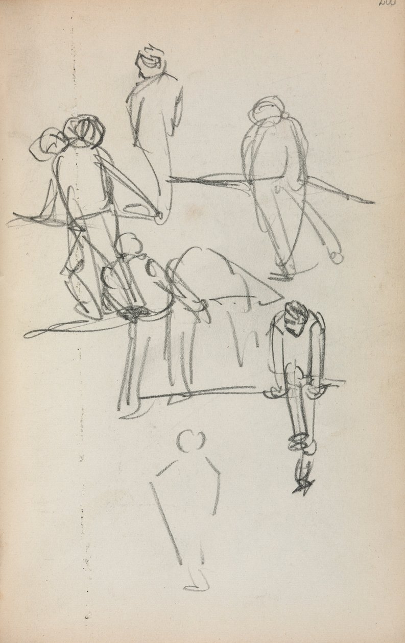 Italienisches Skizzenbuch: Figuren Seite 200, 1898-1899 von Maurice Brazil Prendergast