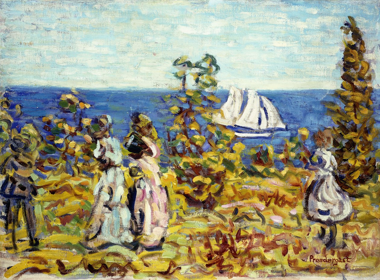 Betrachtung des Segelboots, ca. 1907-1910 von Maurice Brazil Prendergast