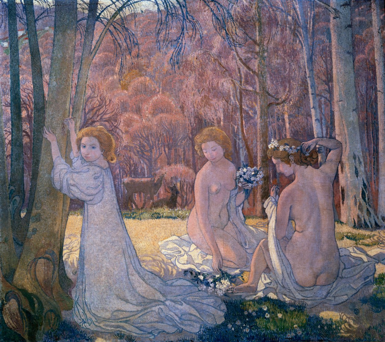 Figuren in Frühlingslandschaft Heiliger Hain, 1897 von Maurice Denis
