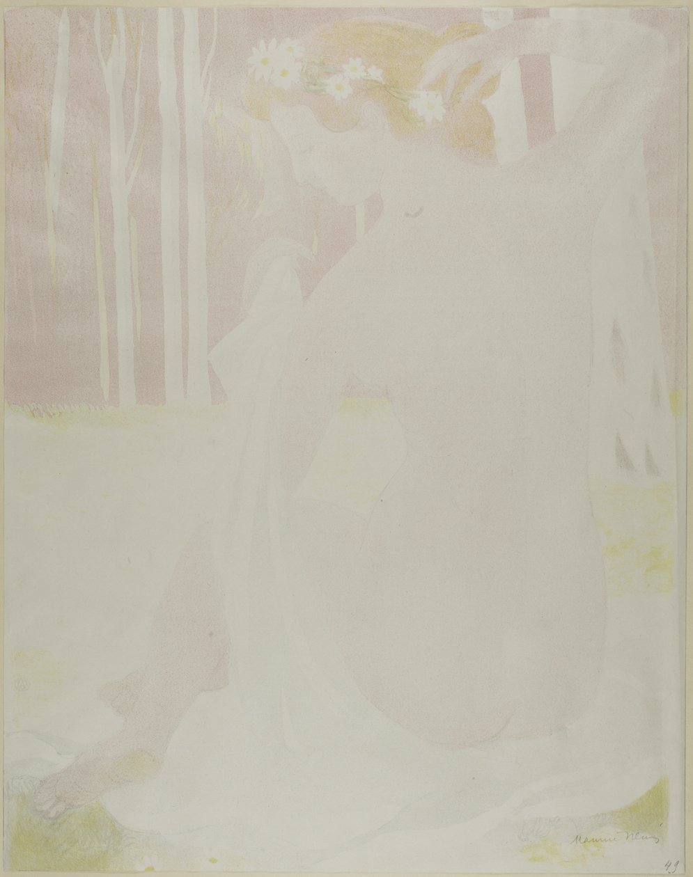 Nymphe mit Gänseblümchen gekrönt von Maurice Denis