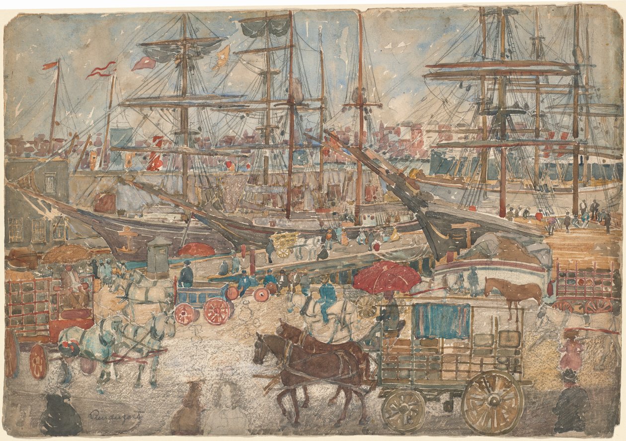 Docks, East Boston von Maurice Brazil Prendergast
