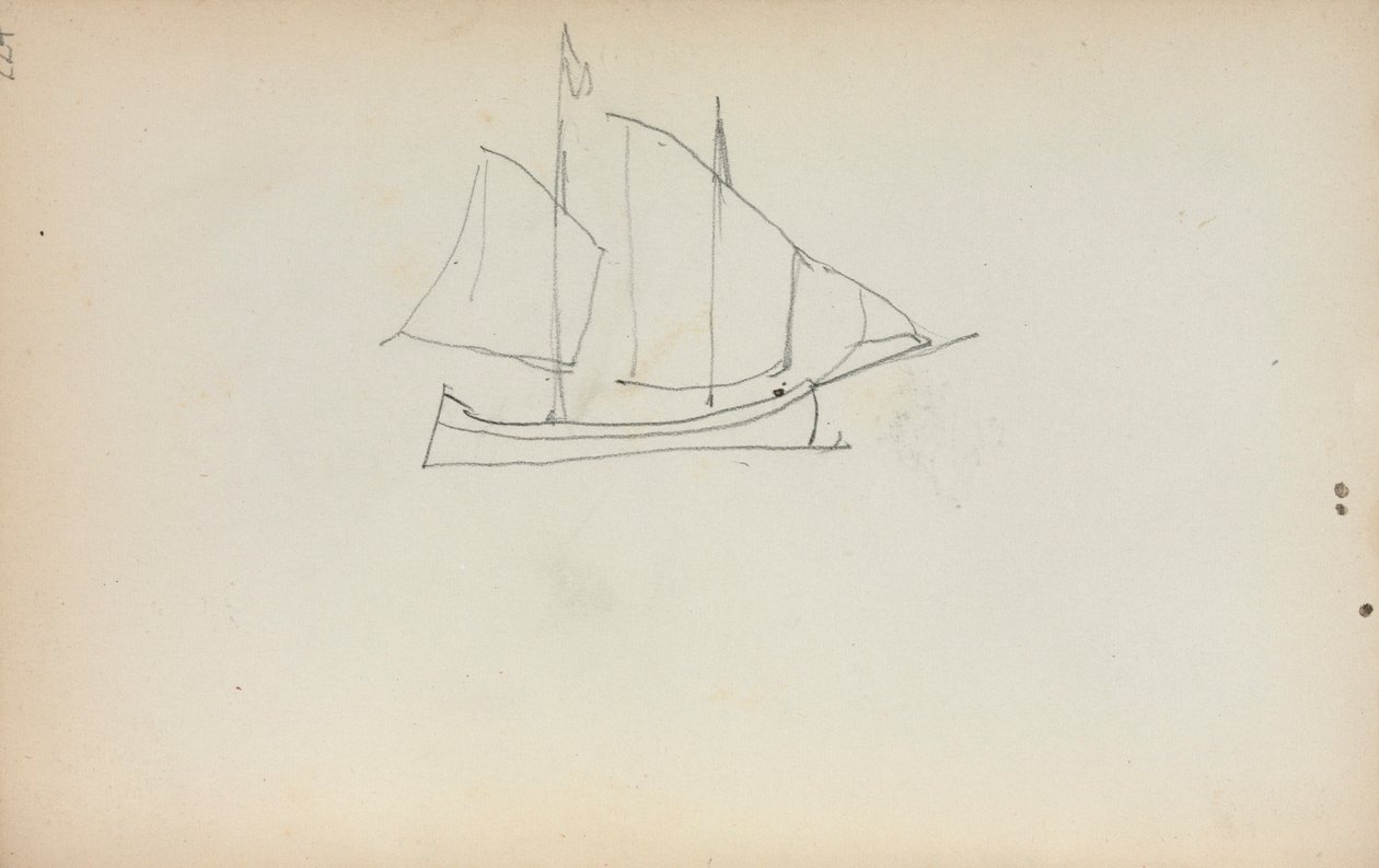 Italienisches Skizzenbuch: Segelboot (Seite 224) von Maurice Prendergast