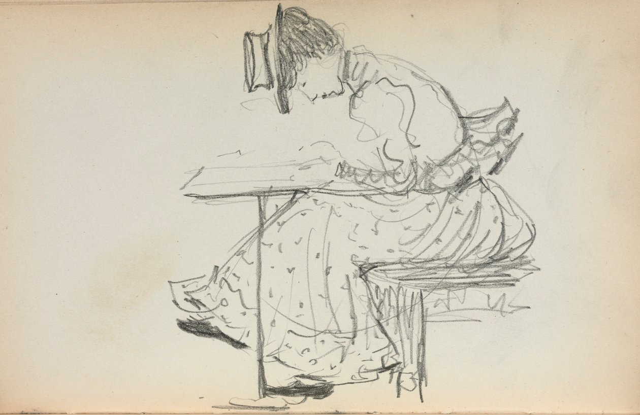 Italienisches Skizzenbuch: Sitzende Frau (Seite 107) von Maurice Prendergast