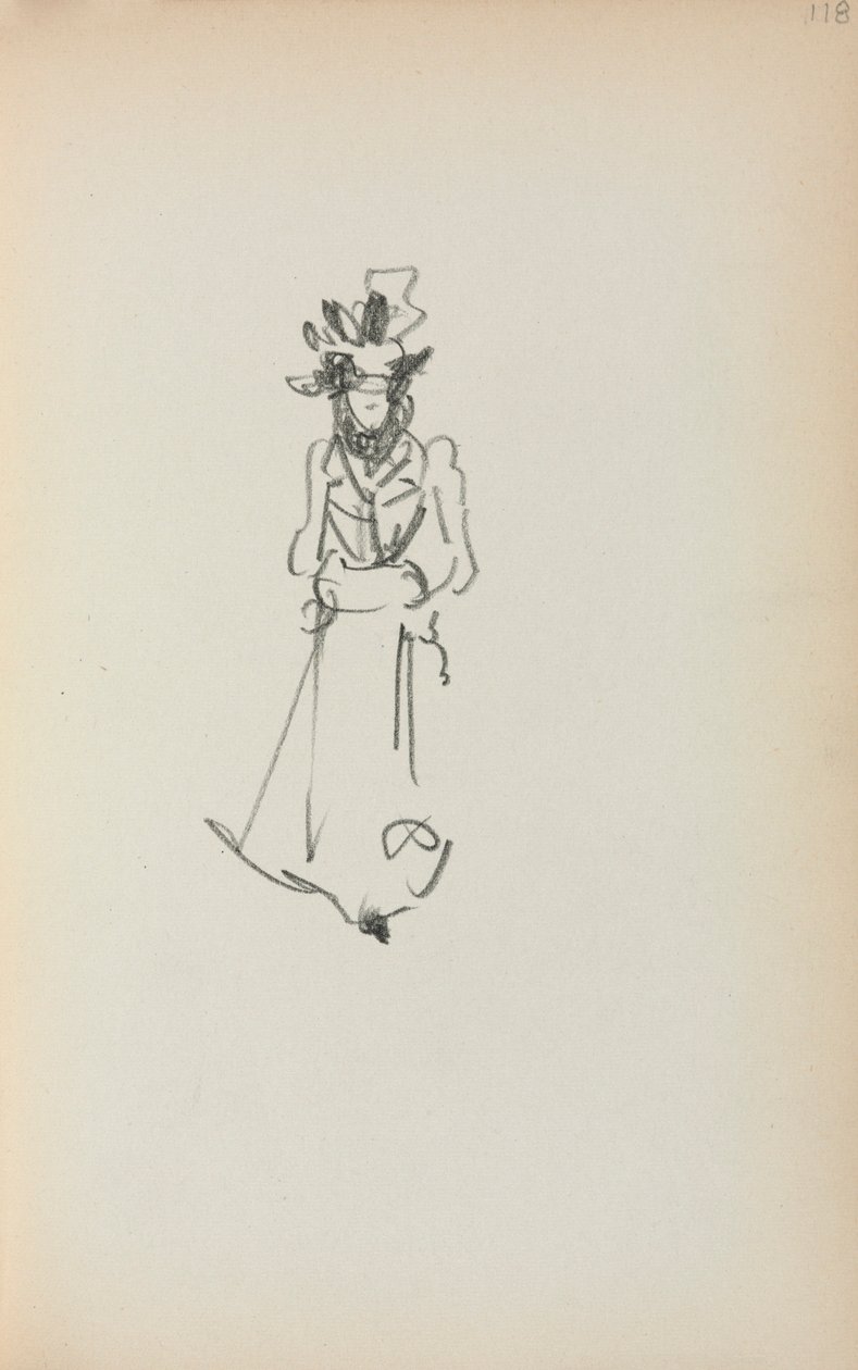 Italienisches Skizzenbuch: Stehende Frau (Seite 118) von Maurice Prendergast