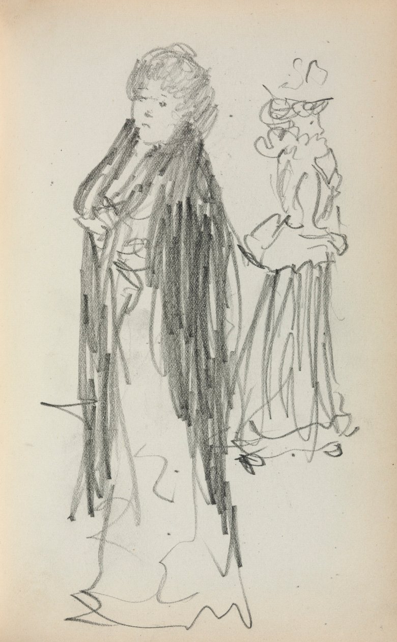 Italienisches Skizzenbuch: Zwei stehende Frauen (Seite 129) von Maurice Prendergast