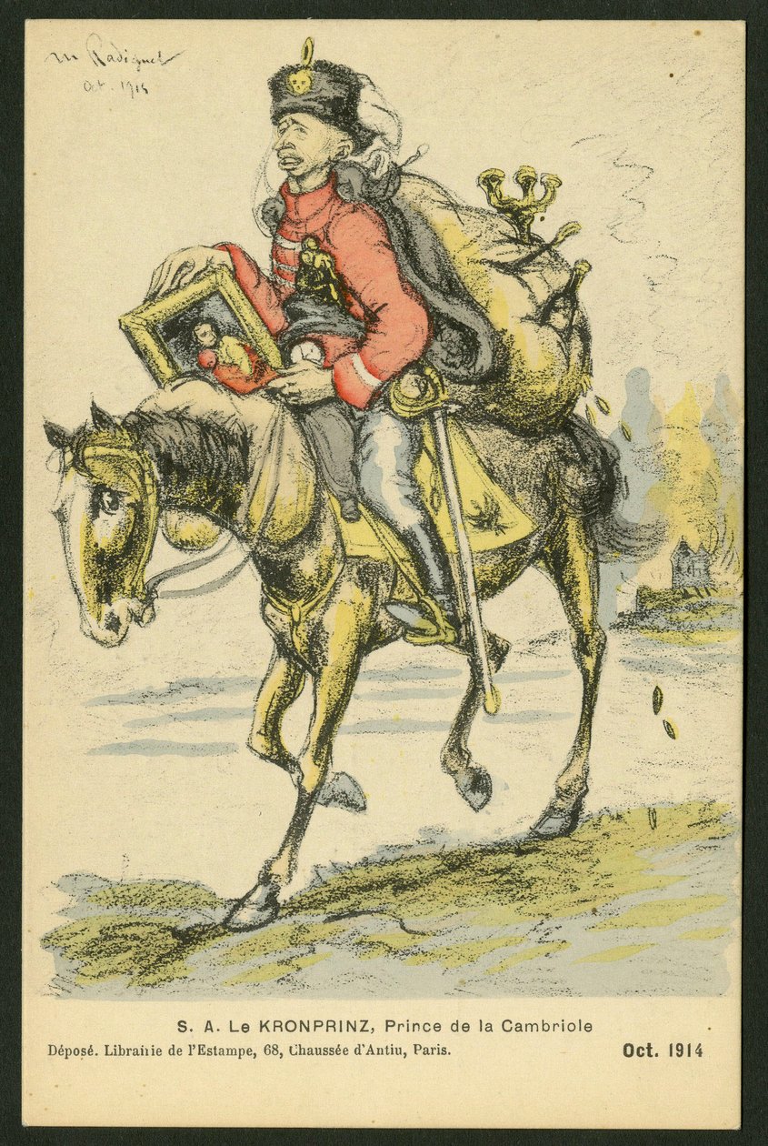 Postkarte, Satirisch in Farben von Maurice Radiguet