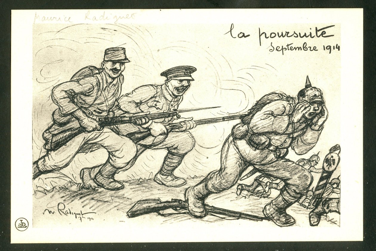 Postkarte, Satirique en N & B von Maurice Radiguet