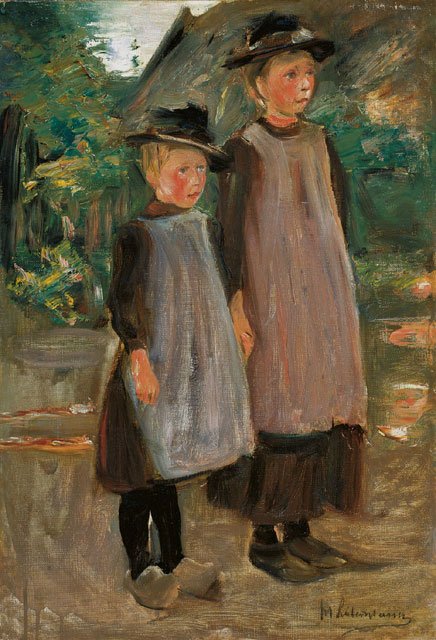 Zwei holländische Kinder - Zwei Schwestern von Max Liebermann