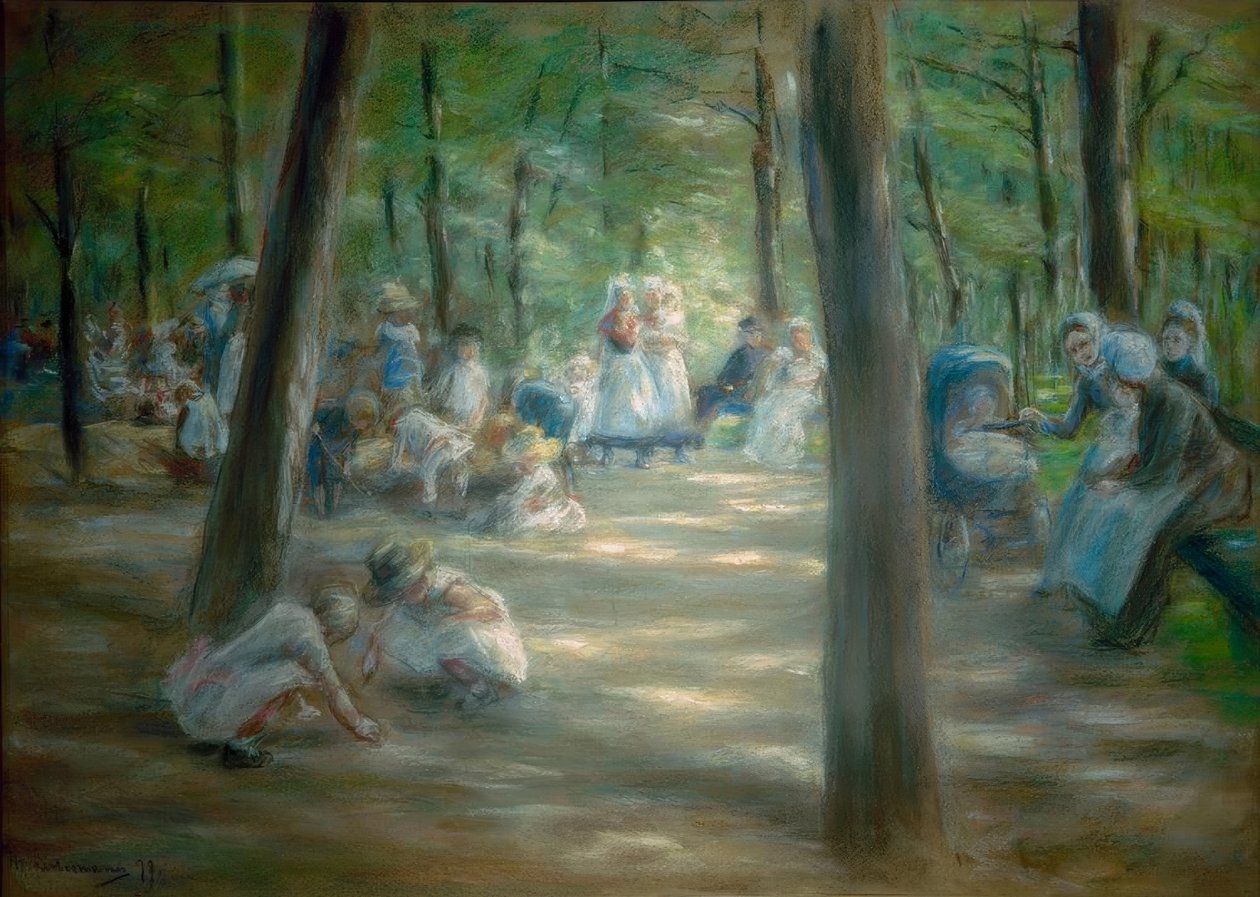 Kinderspielplatz im Berliner Tiergarten von Max Liebermann