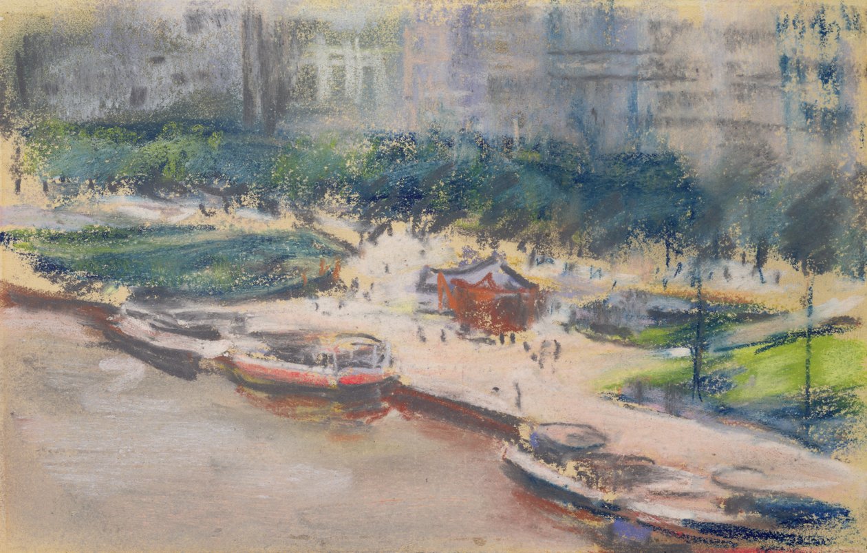 Der Landeplatz am Jungfernstieg, Hamburg, 1910 von Max Liebermann