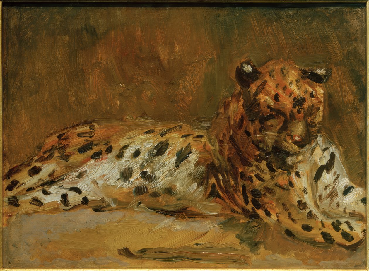 Liegender afrikanischer Leopard von Max Slevogt