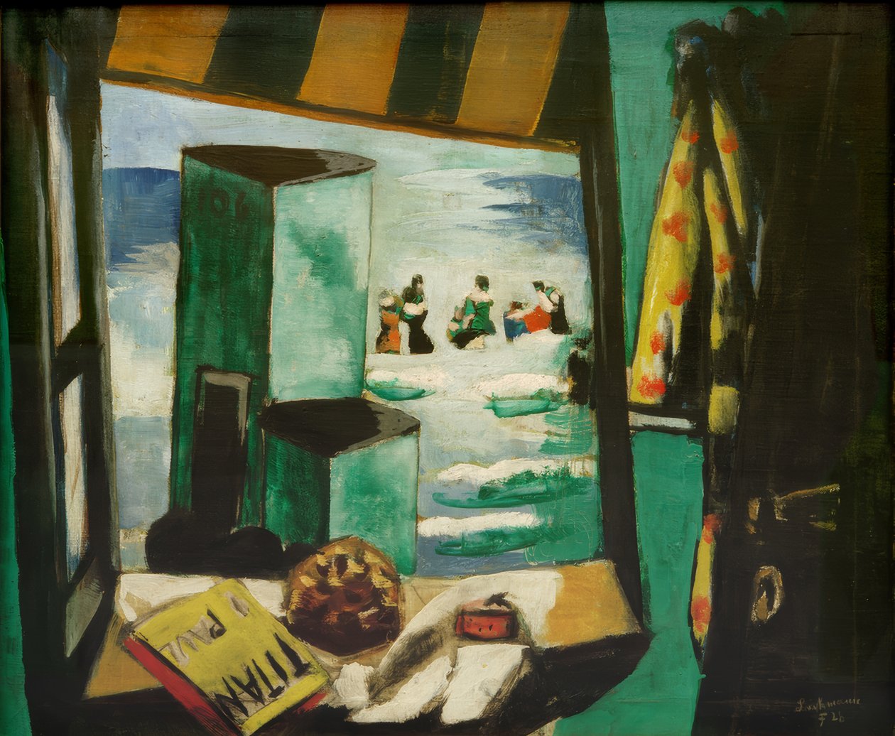 Badekabine, grün von Max Beckmann