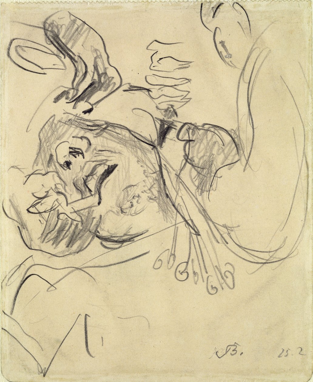 Patient mit Kopfoperation von Max Beckmann