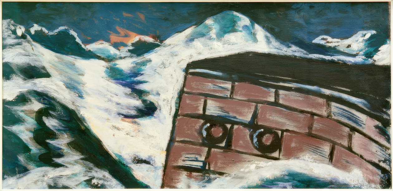 Landungskai im Sturm von Max Beckmann