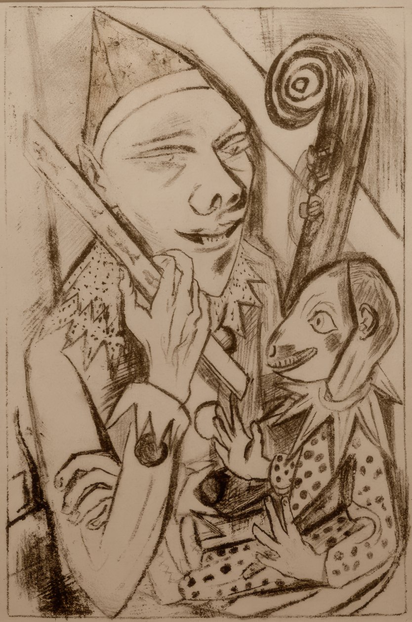 Pierrot mit Maske von Max Beckmann