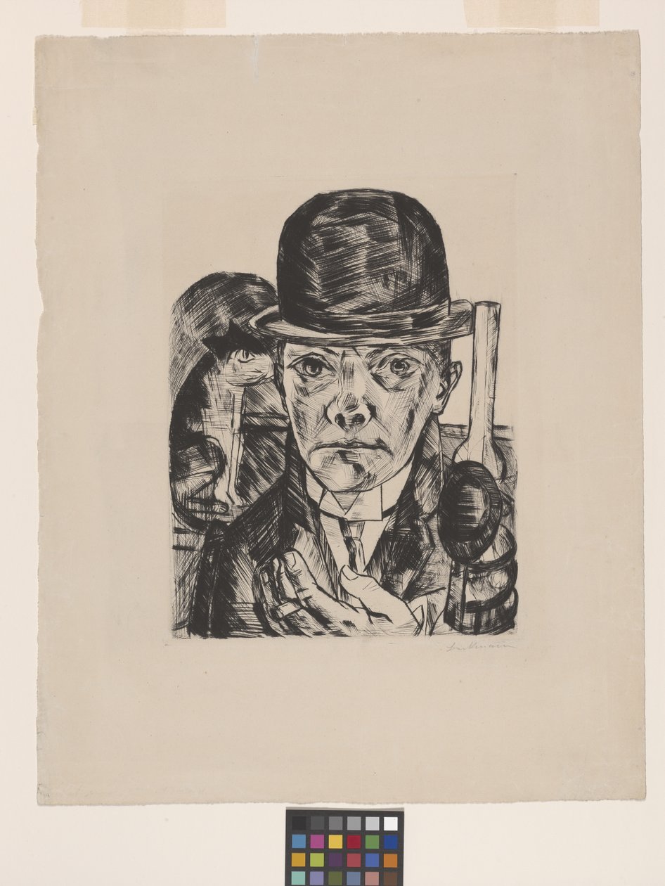 Selbstporträt mit Melone von Max Beckmann
