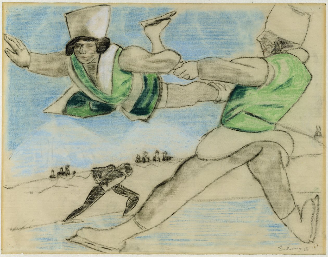 Schlittschuhläufer in Davos von Max Beckmann