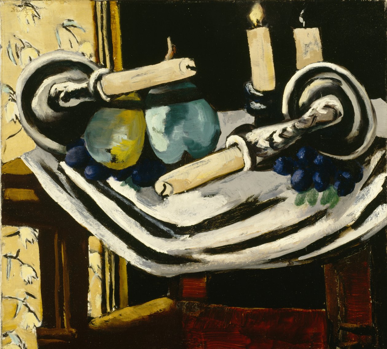 Stillleben mit umgefallenen Kerzen von Max Beckmann