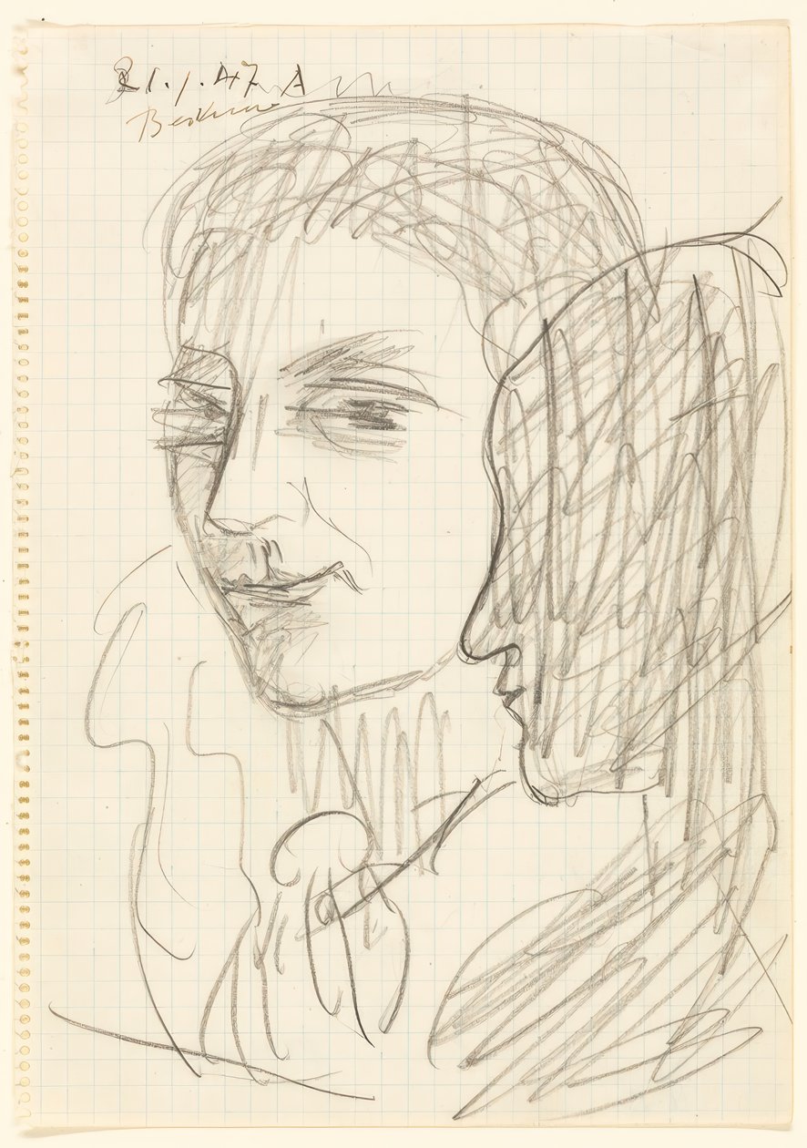 Studie von zwei Köpfen von Max Beckmann
