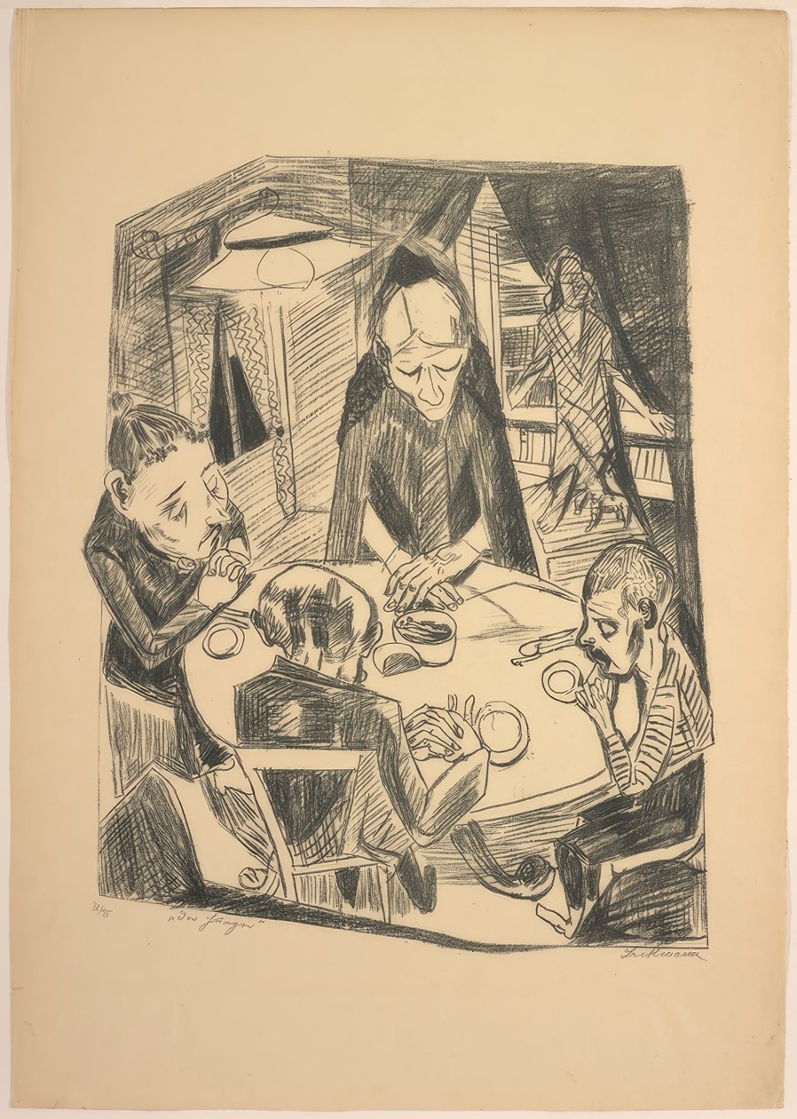 Der Hunger, Platte fünf aus Die Hölle von Max Beckmann