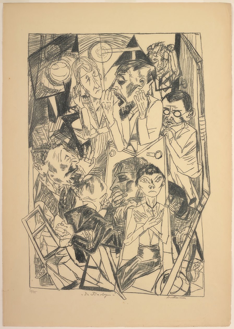 Die Ideologen, Platte sechs aus Die Hölle von Max Beckmann