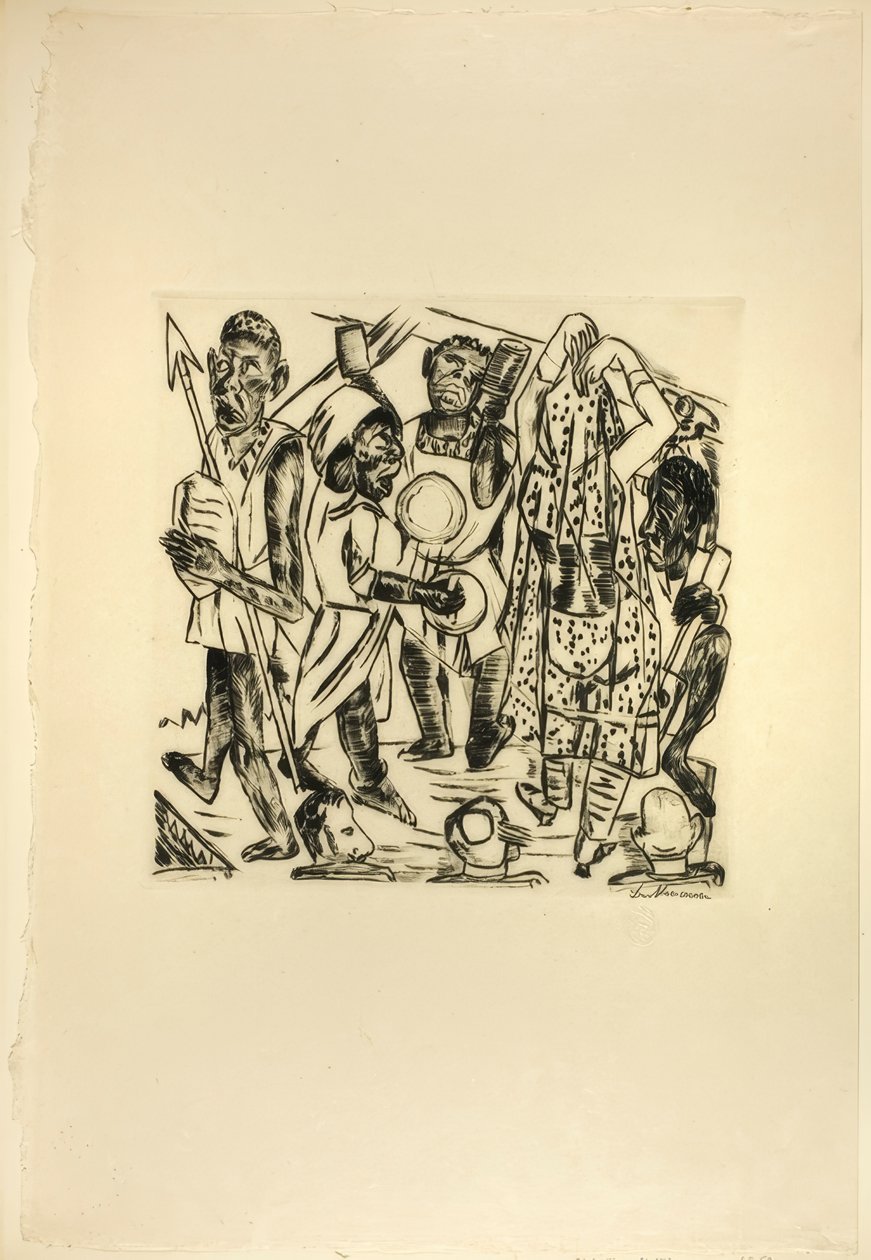 Der Negertanz, Platte neun aus Jahrmarkt von Max Beckmann