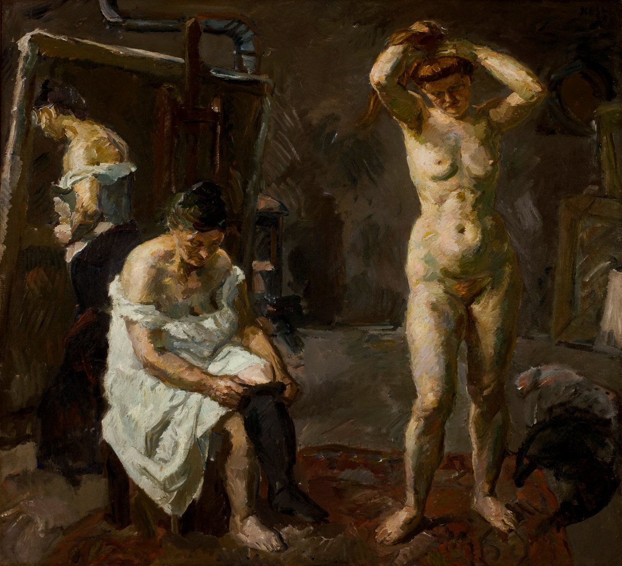 Drei Frauen im Atelier von Max Beckmann
