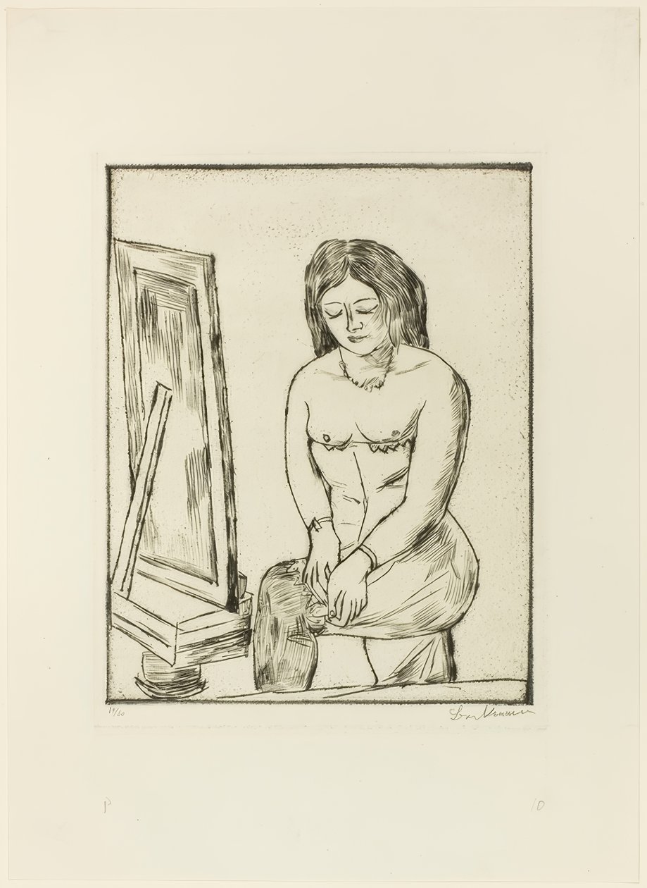 Toilette (Vor dem Spiegel) von Max Beckmann