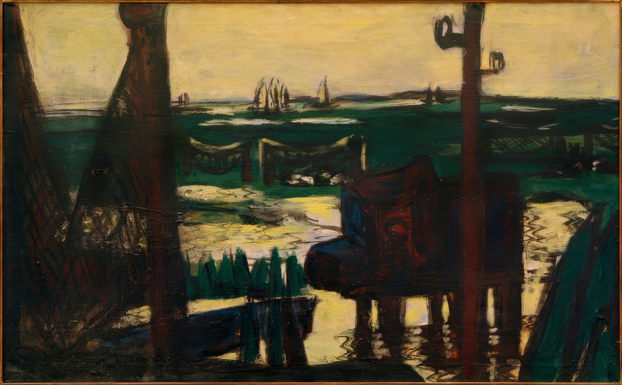 Wattenmeer grün und schwarzgelb von Max Beckmann