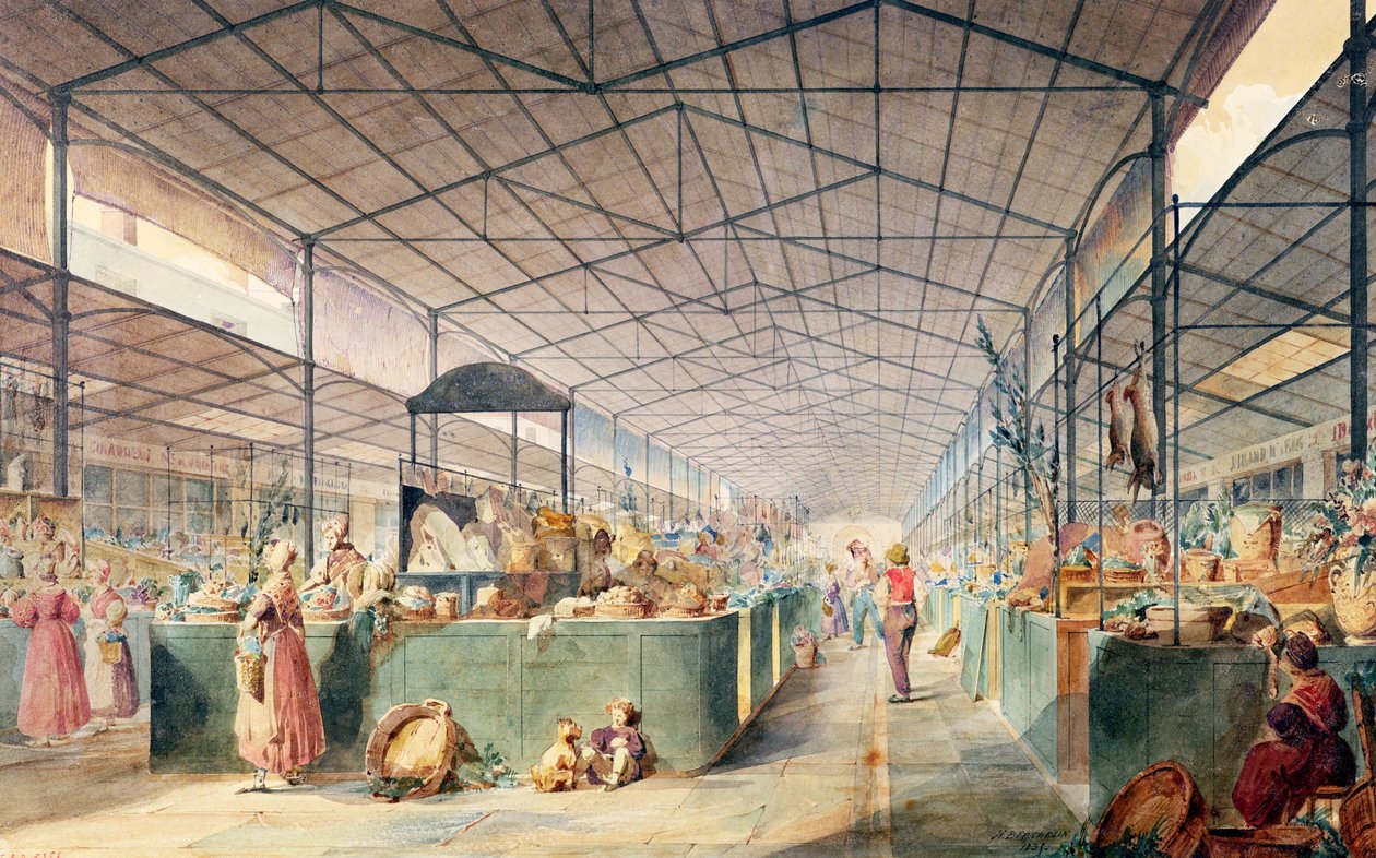 Innenansicht von Les Halles, 1835 von Max Berthelin