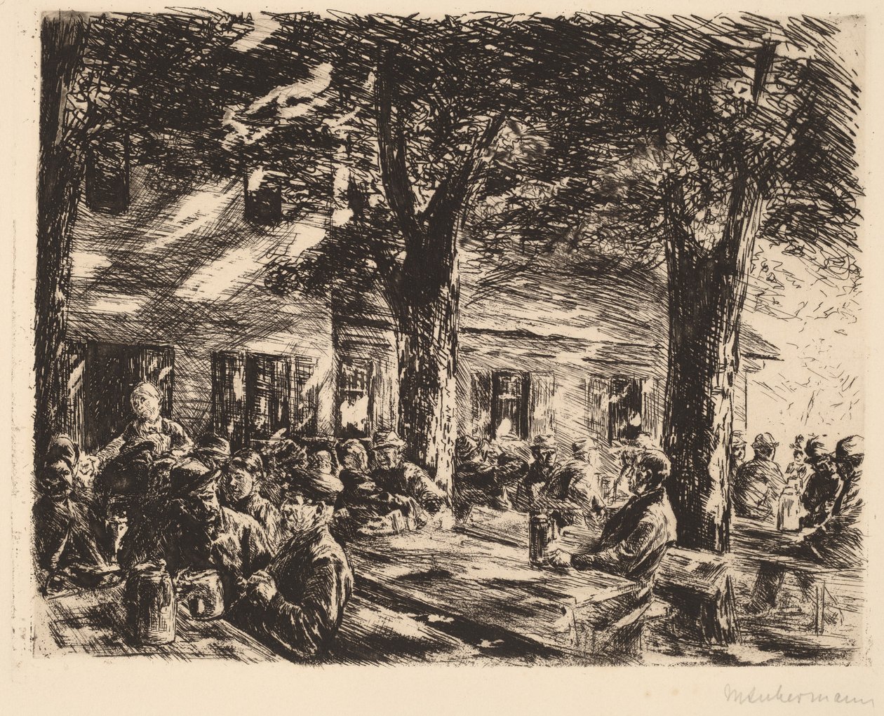Ein Wirtshausgarten in Rosenheim von Max Liebermann