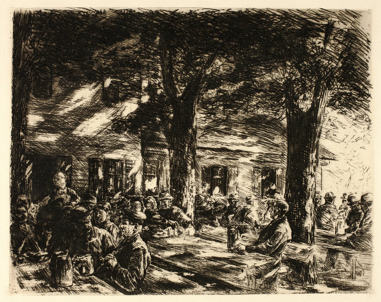 Biergarten in Rosenheim von Max Liebermann