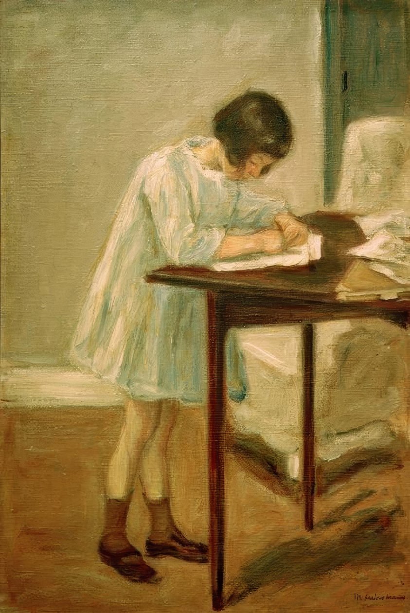 Die Enkelin beim Schreiben von Max Liebermann