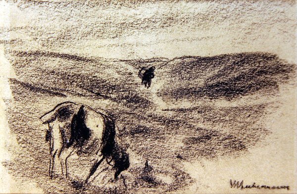 Ziege knabbert, ca. 1890 von Max Liebermann