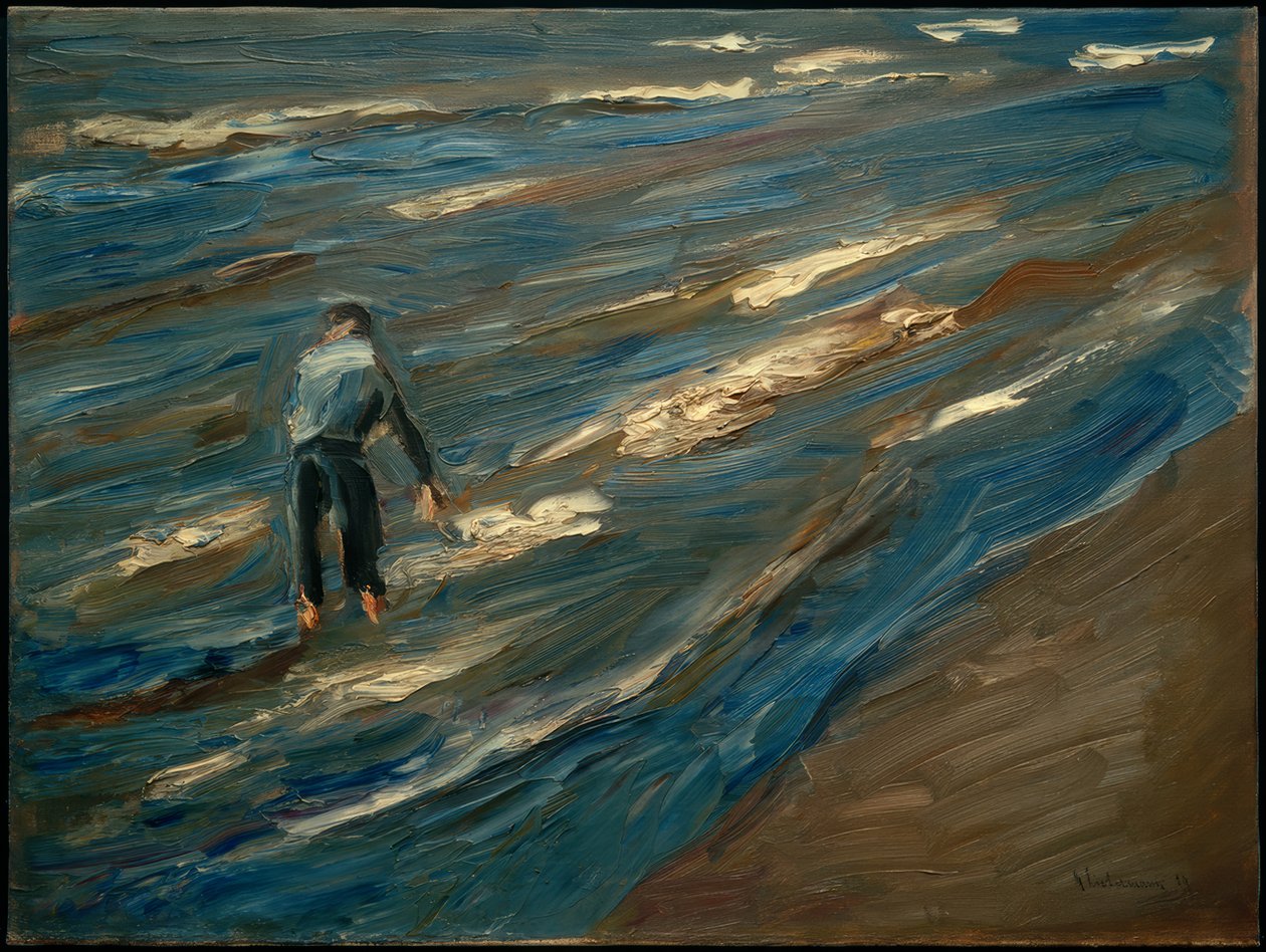Muschelfischer am Strand - Blauer See von Max Liebermann