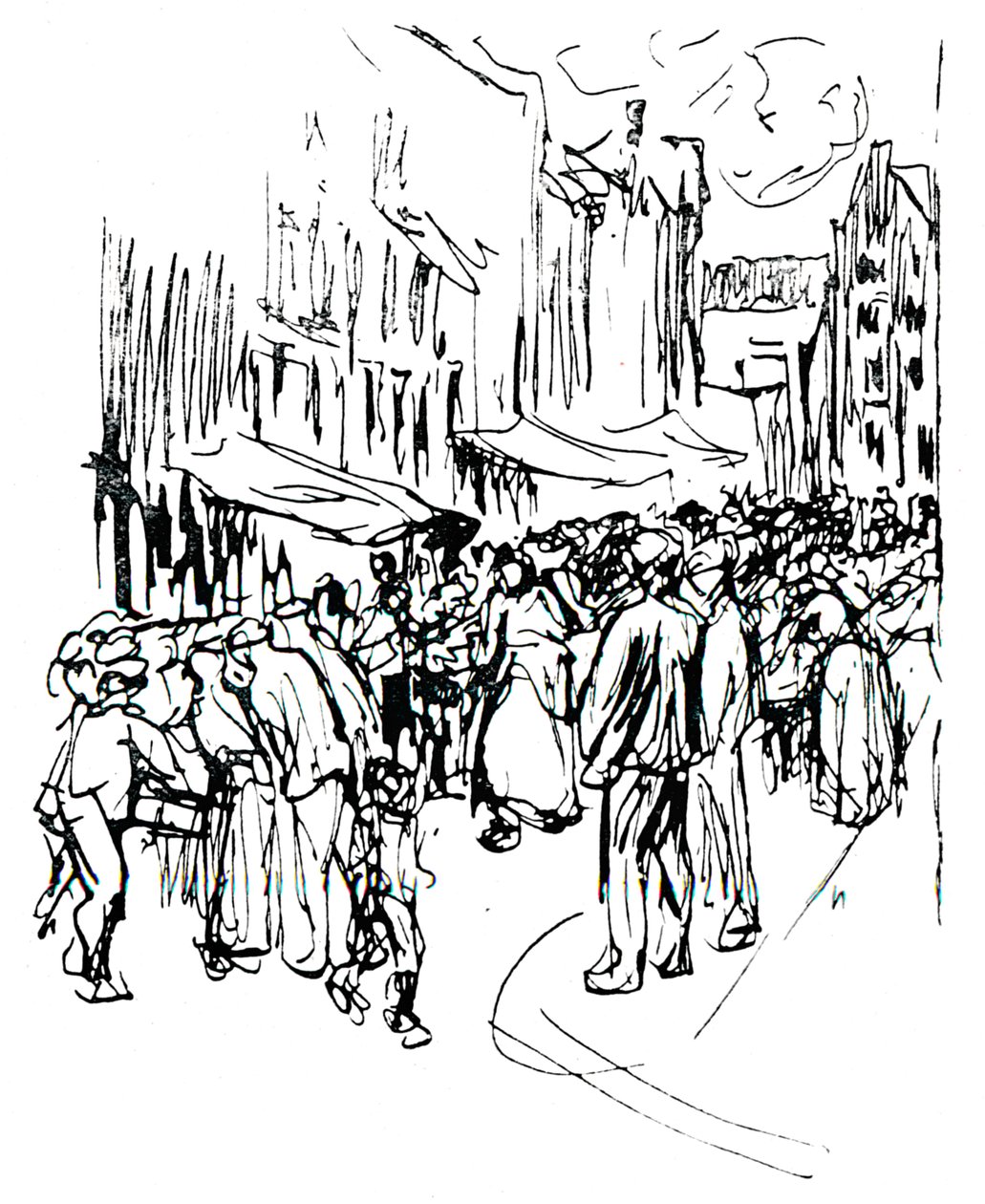Feder- und Tintenstudie, 19. Jahrhundert von Max Liebermann