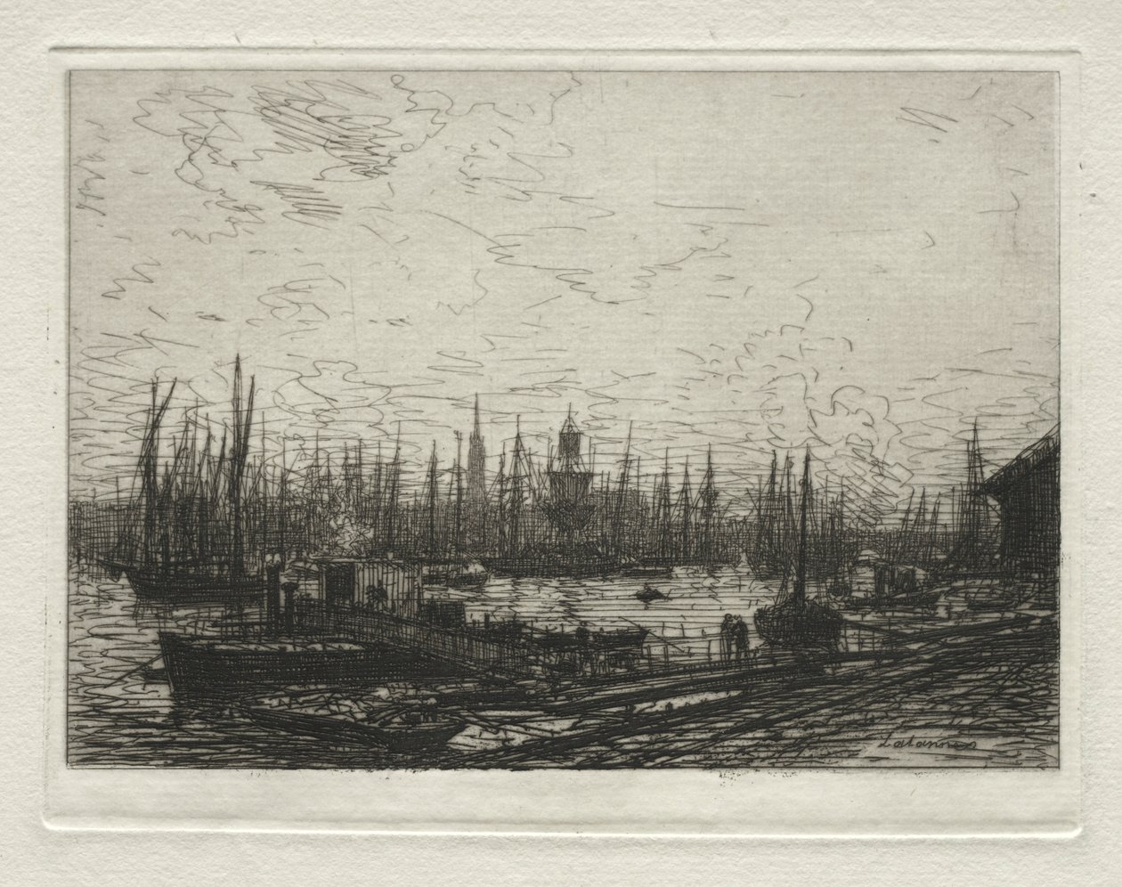 Der Hafen von Bordeaux, Abend von Maxime Lalanne