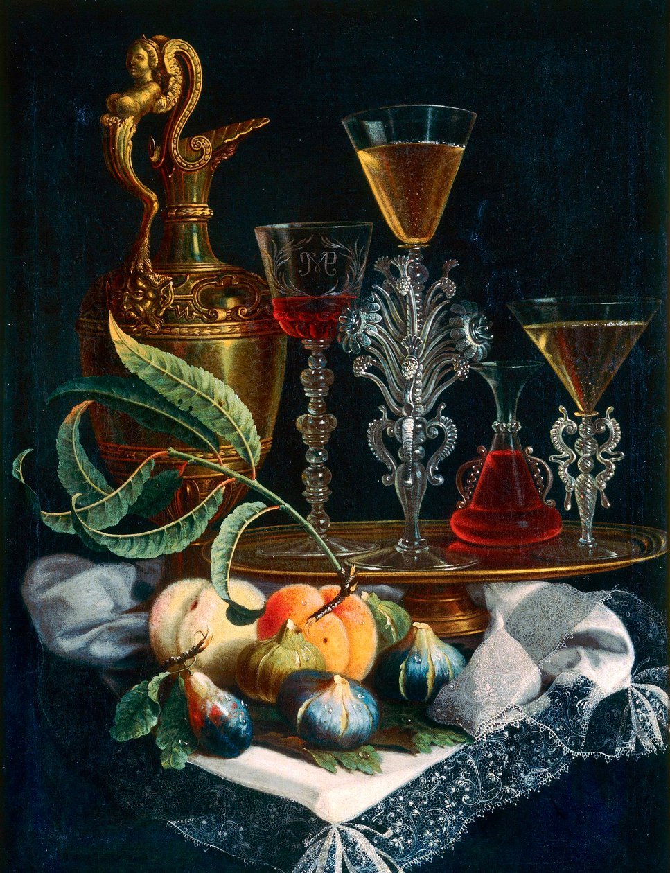 Früchte und Kristall von Maximilian Pfeiler or Pfeiller