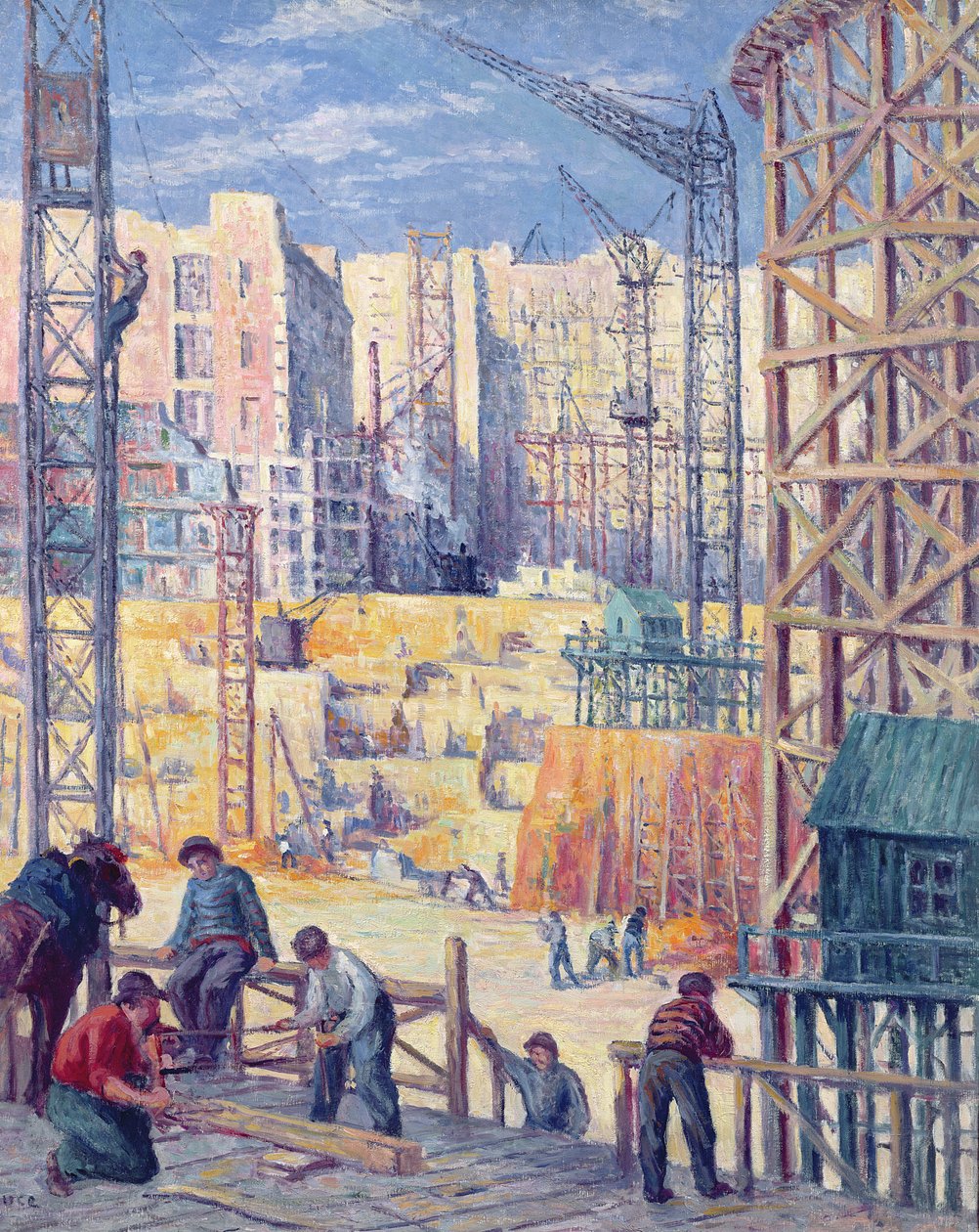 Baustelle in Paris, Quai de Passy, 1907 von Maximilien Luce