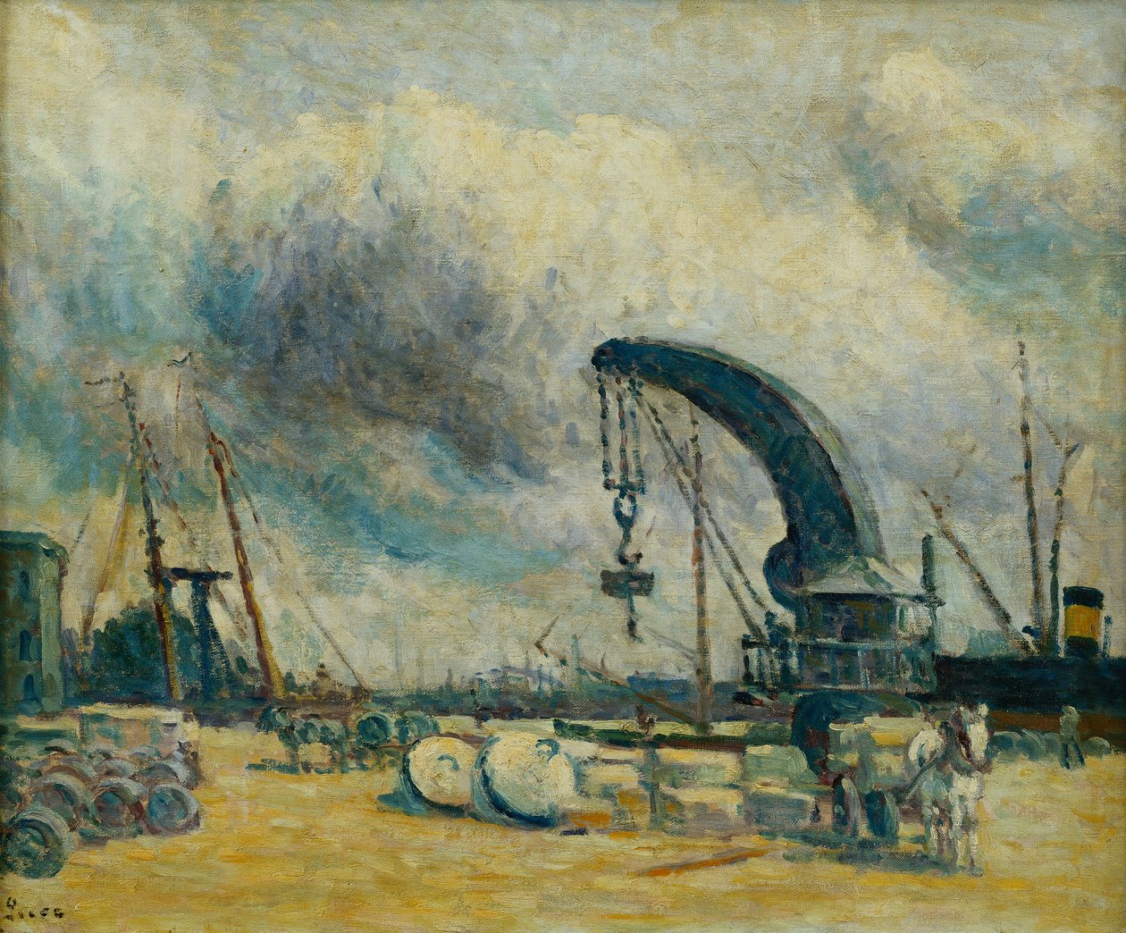 Der Hafen, Quai in Schiedamm, 1907 von Maximilien Luce