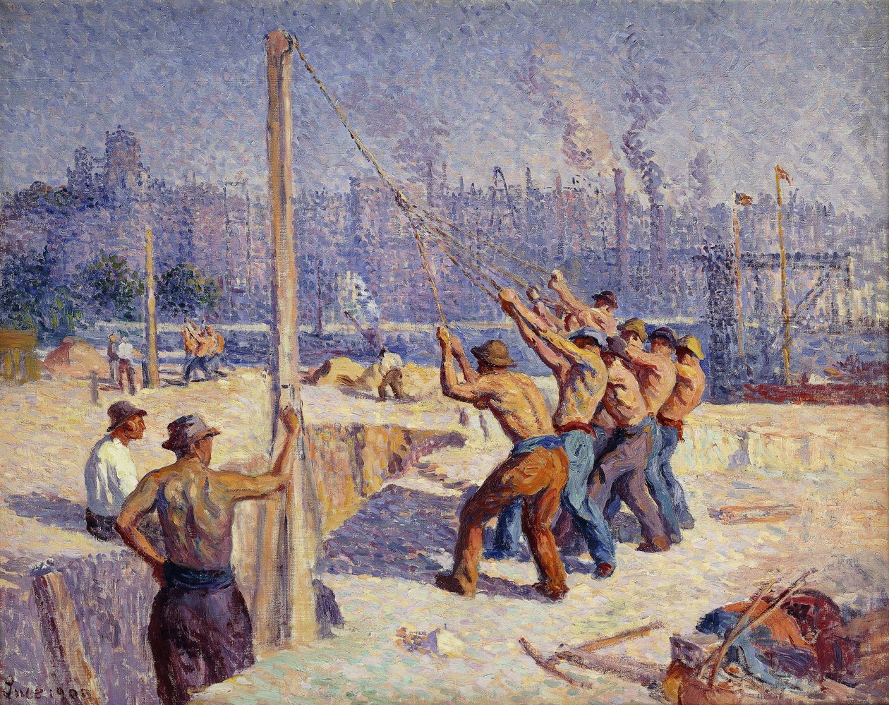 Les Batteurs de Pieux, 1900 von Maximilien Luce
