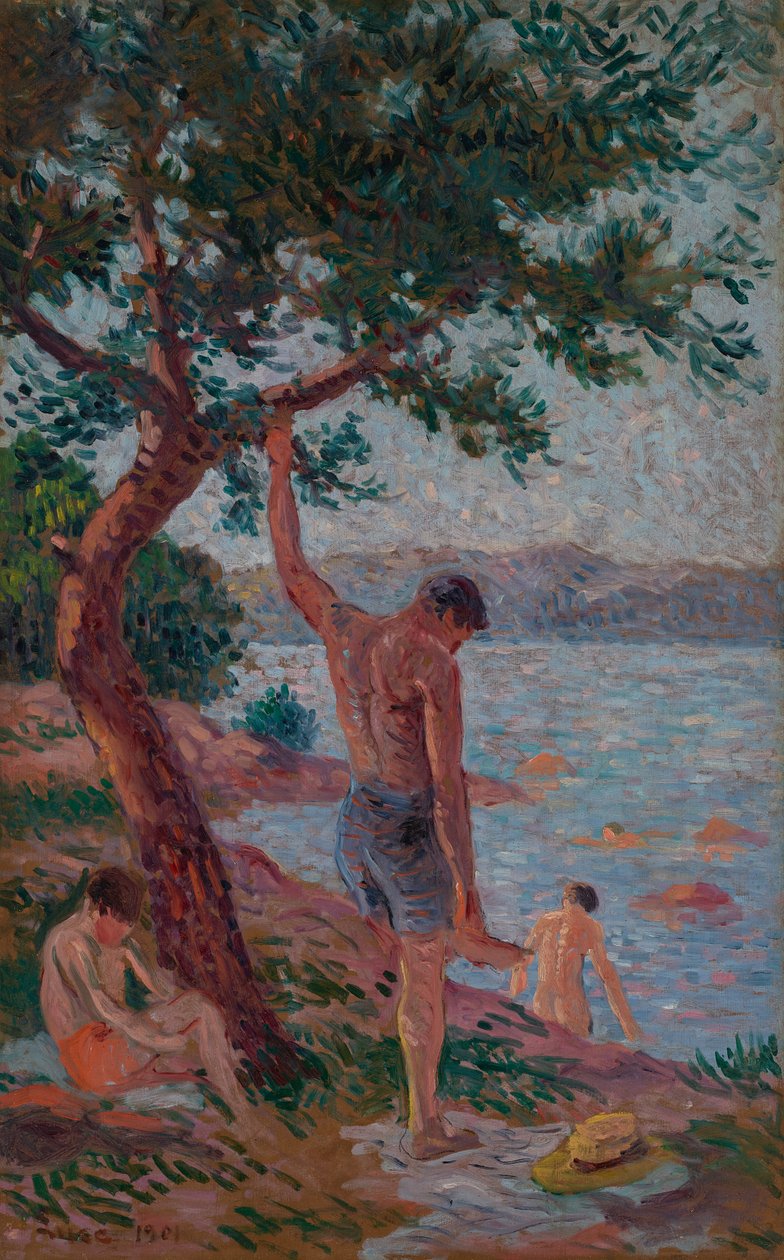 Saint-Tropez, Badende unter den Pinien von Maximilien Luce