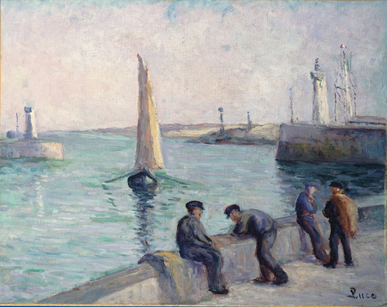 Die Fischer am Dock, ca. 1920 von Maximilien Luce
