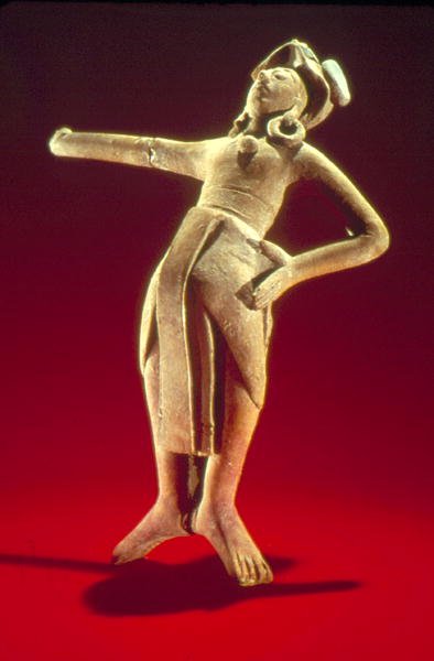 Figur eines heiligen Ballspielers, von der Insel Jaina, ca. 600-900 (Irdenware) von Mayan