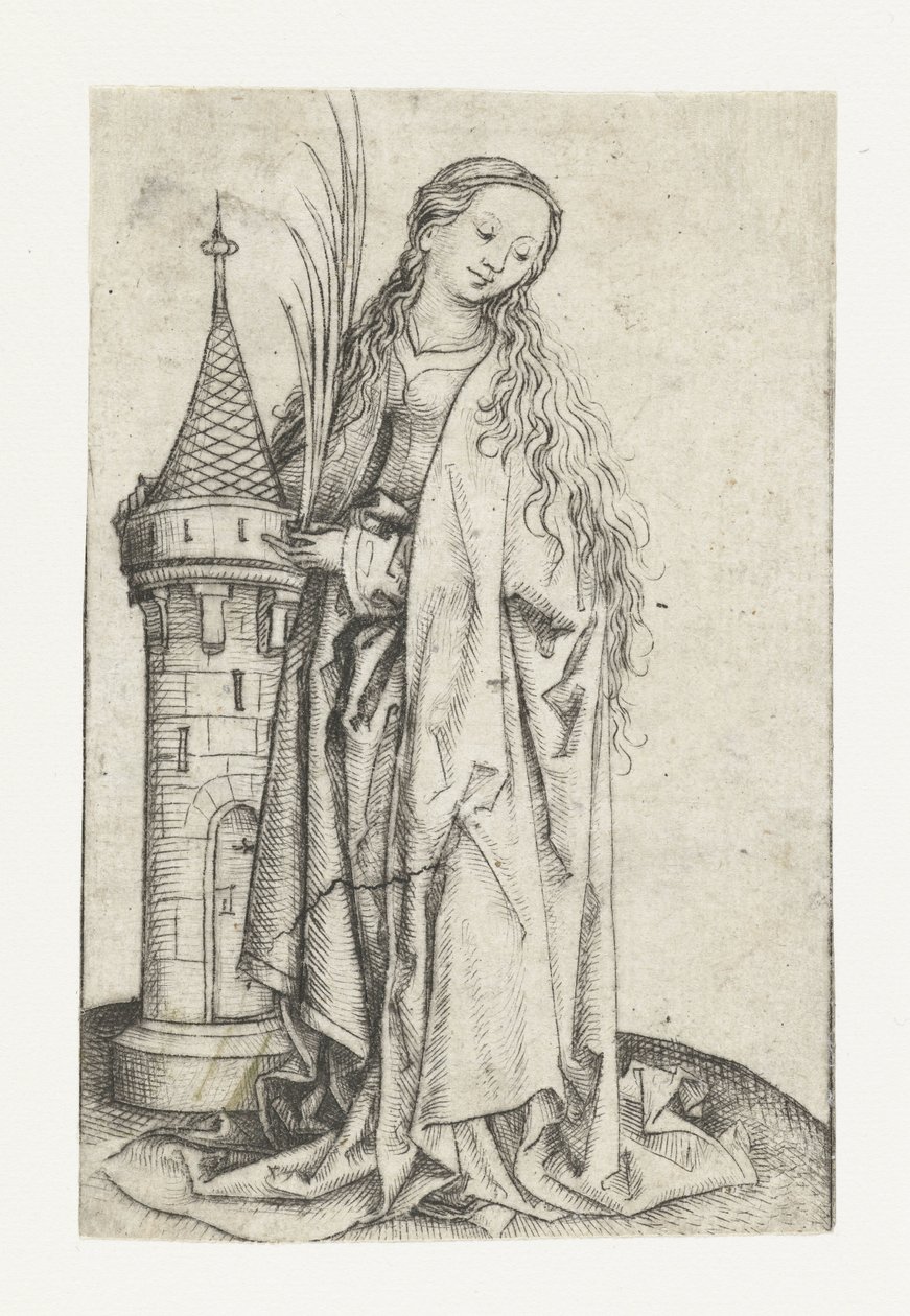 Heilige Barbara (große Version) von Meester van het Amsterdamse Kabinet