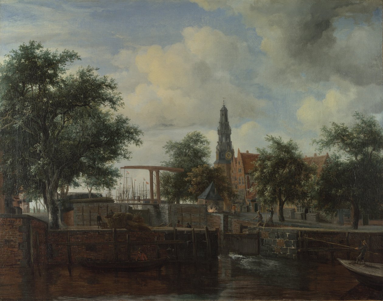 Die Haarlem Schleuse, Amsterdam von Meindert Hobbema