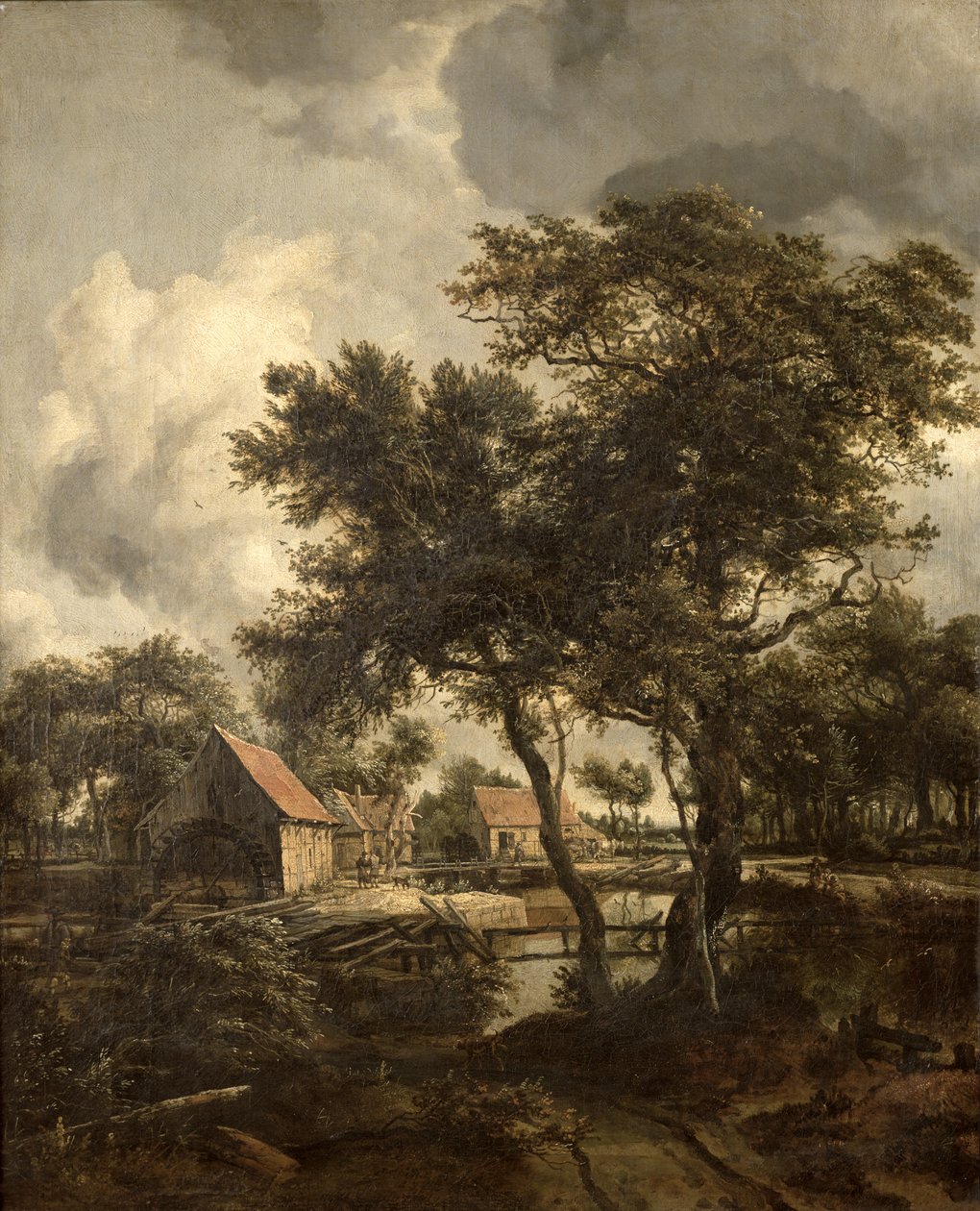 Die Wassermühle, um 1660 von Meindert Hobbema