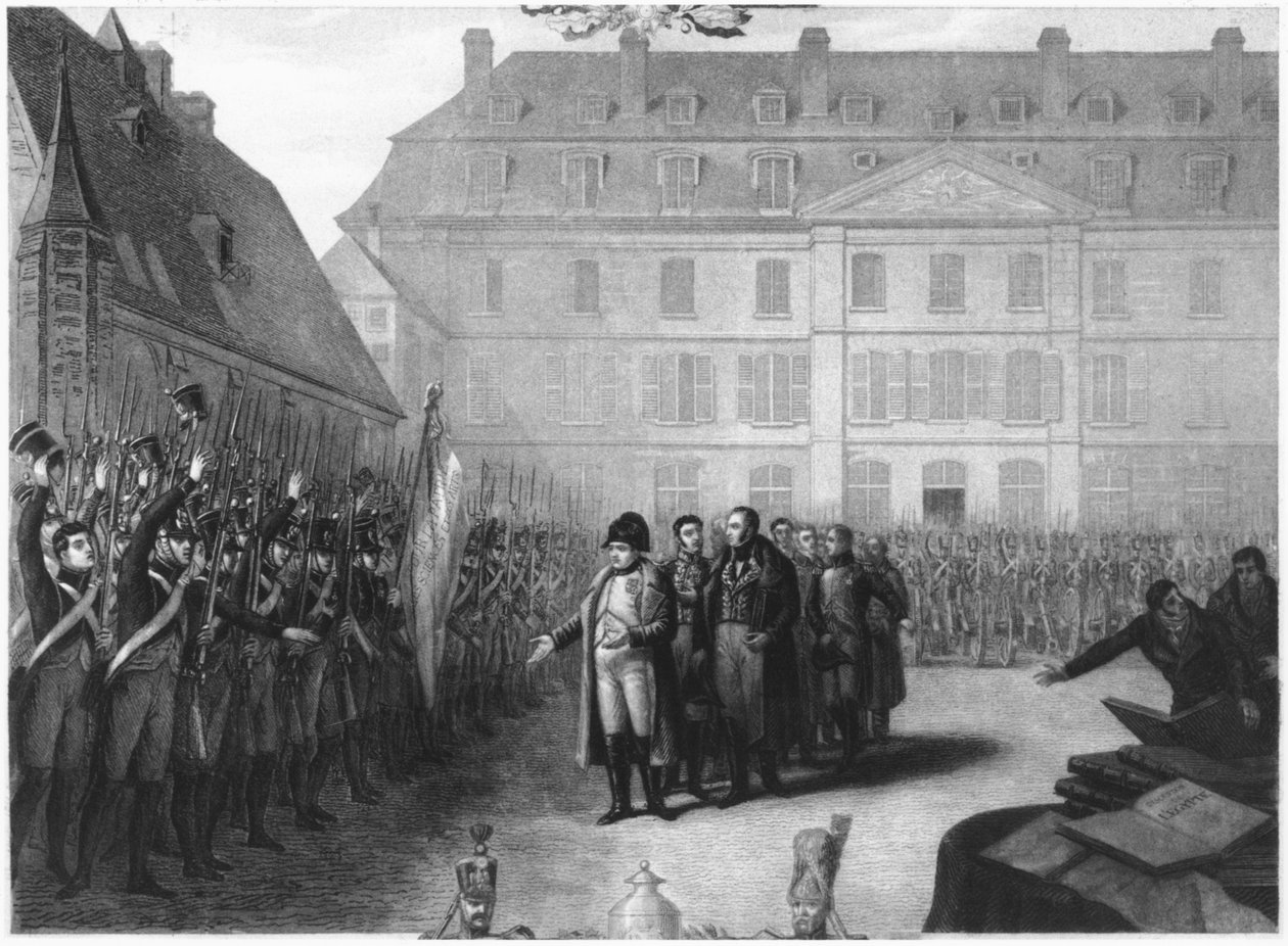 Napoleon (1769-1821) besucht die Ecole Polytechnique am 25. April 1815 von Melchior Peronard