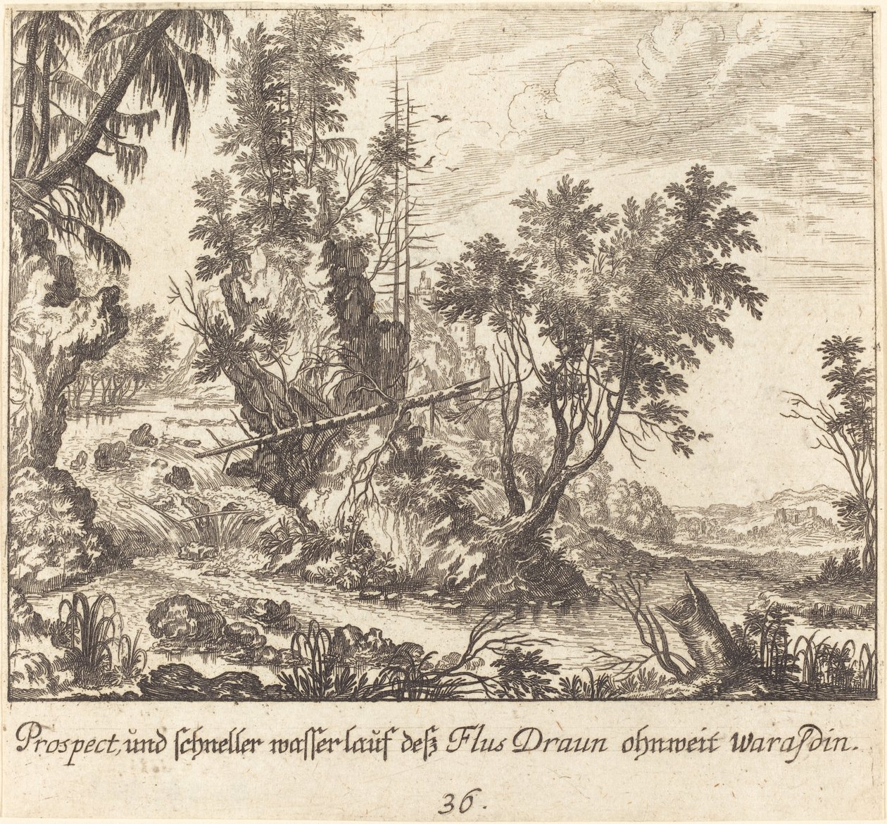 Draun Fluss von Melchior Küsel after Johann Wilhelm Baur